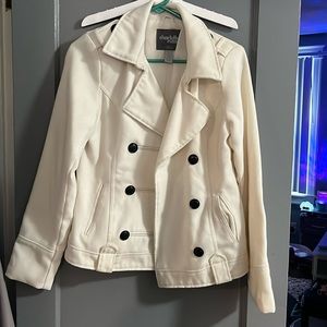 Off white Pea Coat Charlotte Russe